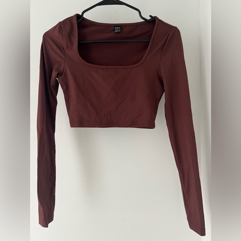 17. SHEIN SXY Solid Long Sleeves Crop Tee